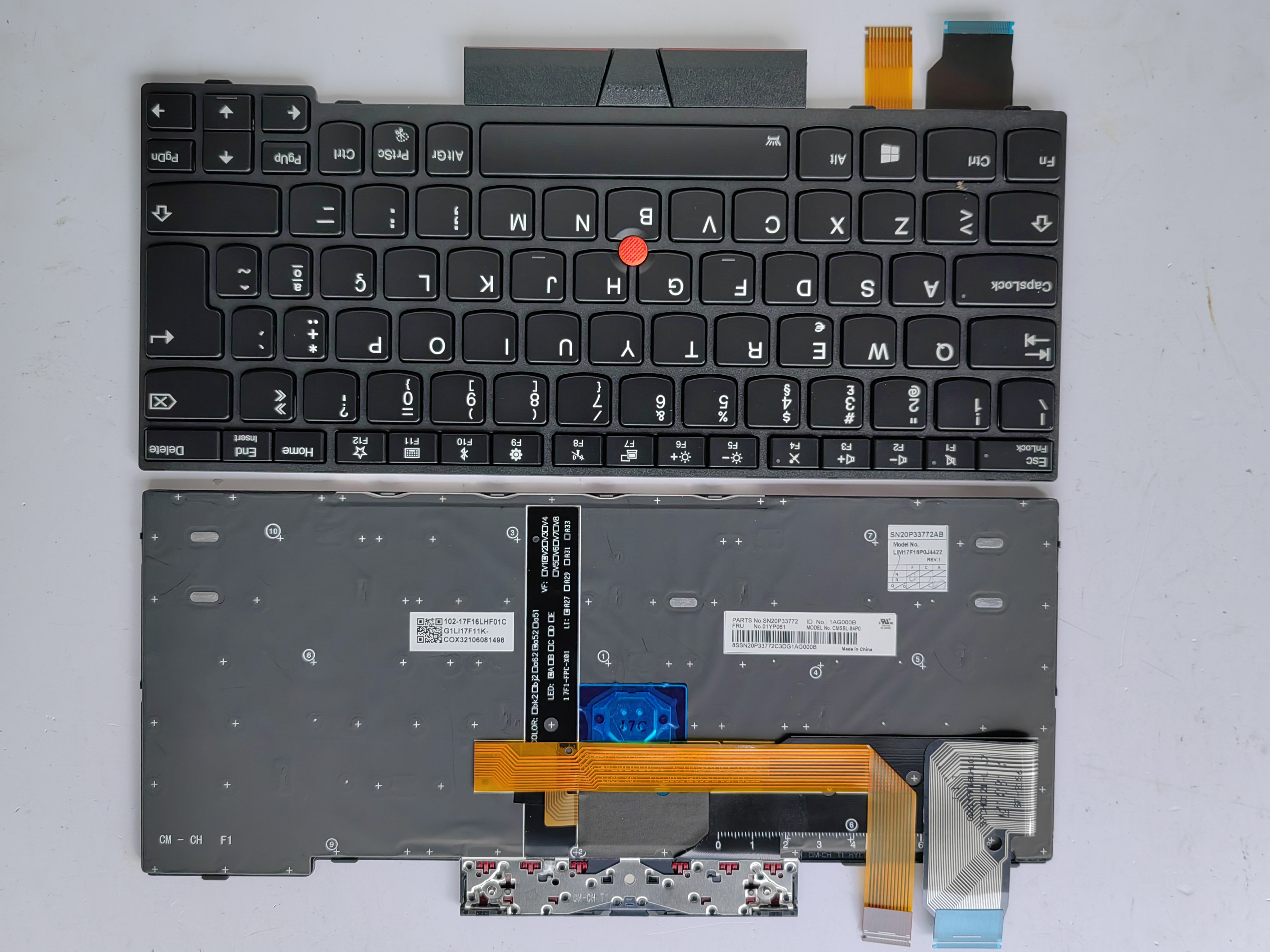 Picture of New Replacement Laptop Keyboard For IBM X280/A285/X390/X395/L13 BLACK FRAME BLACK With Point Backlit (OEM) PO Layout